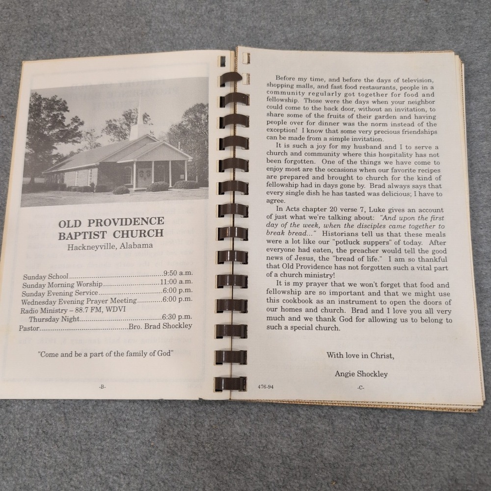 Old Providence Baptist Church Hackneyville, Alabama History Cookbook Recipes‎ - Picture 3 of 3
